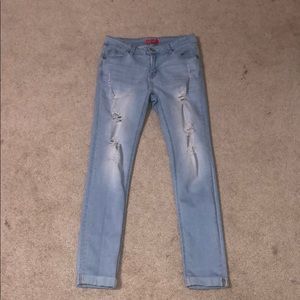 Light blue wax jeans
